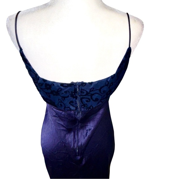 Step In Out Midnight Purple Velvet Satin Grunge Glam Dark Romantic Slip Gown - Picture 7 of 14